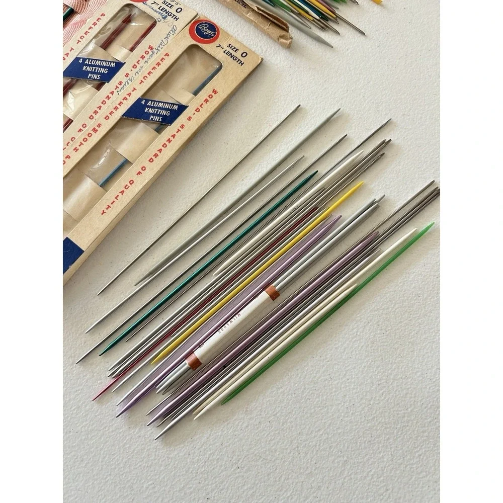 VTG Boye & Hero KNITTING‎ PINS Steel Aluminum Various Sizes & Colors LOT of 100!